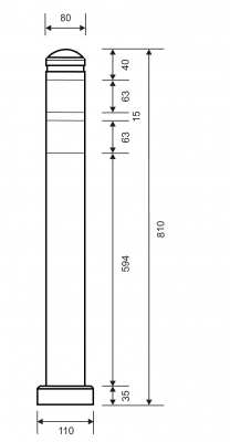 Flexi-Poller mit Flachkopf, elastisch und anfahrbar, Ø 80 mm